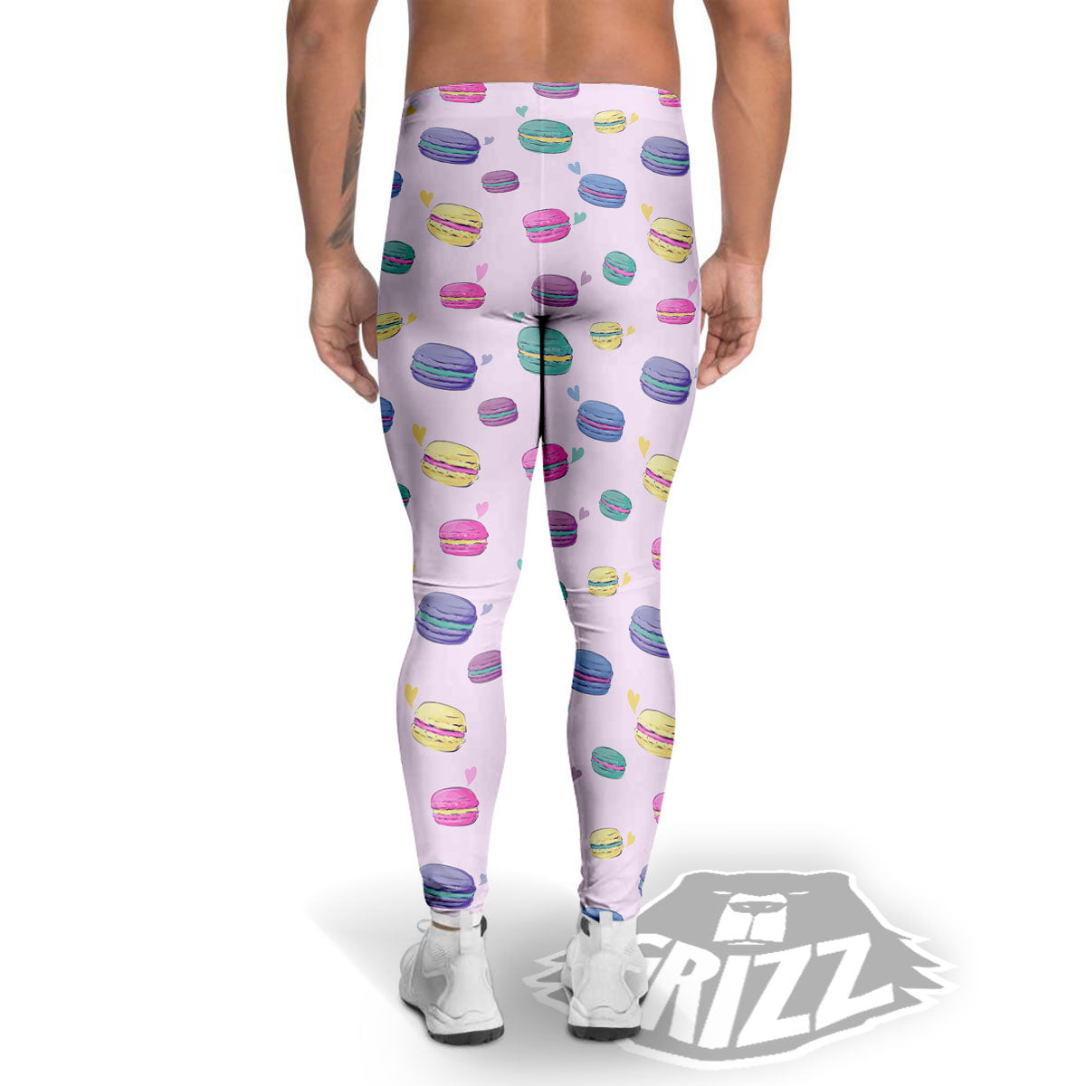Macaron Colorful Print Pattern Men's Leggings-grizzshop