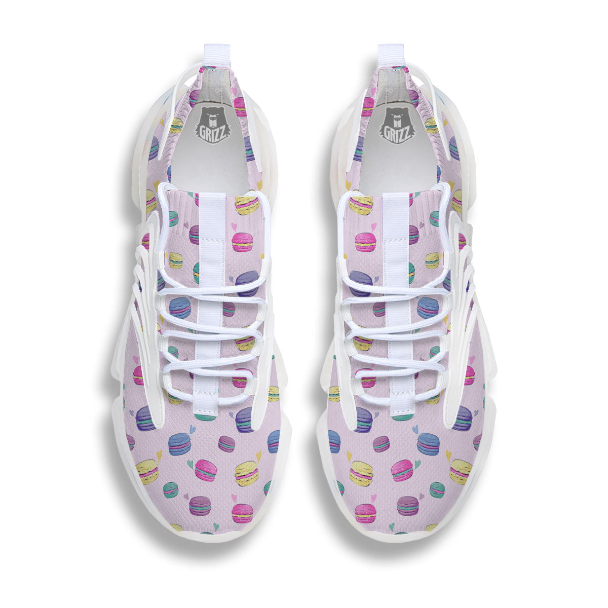 Macaron Colorful Print Pattern White Gym Shoes-grizzshop
