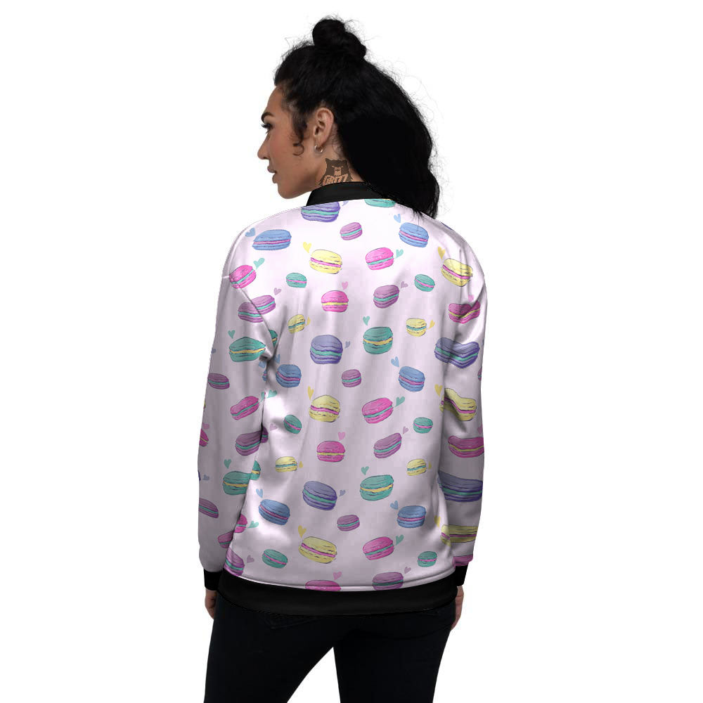 Macaron Colorful Print Pattern Women's Bomber Jacket-grizzshop