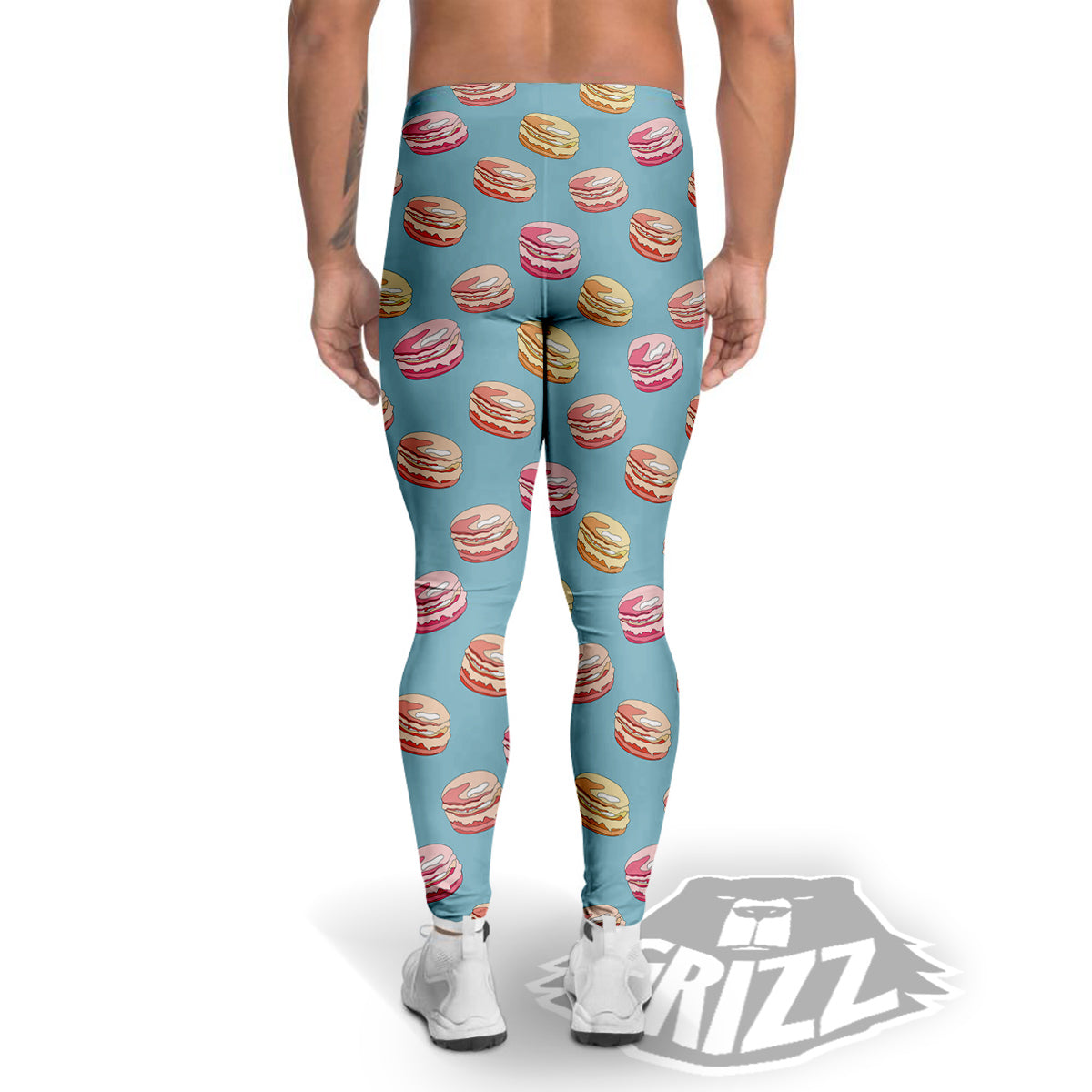 Macaron Cute Print Pattern Men's Leggings-grizzshop