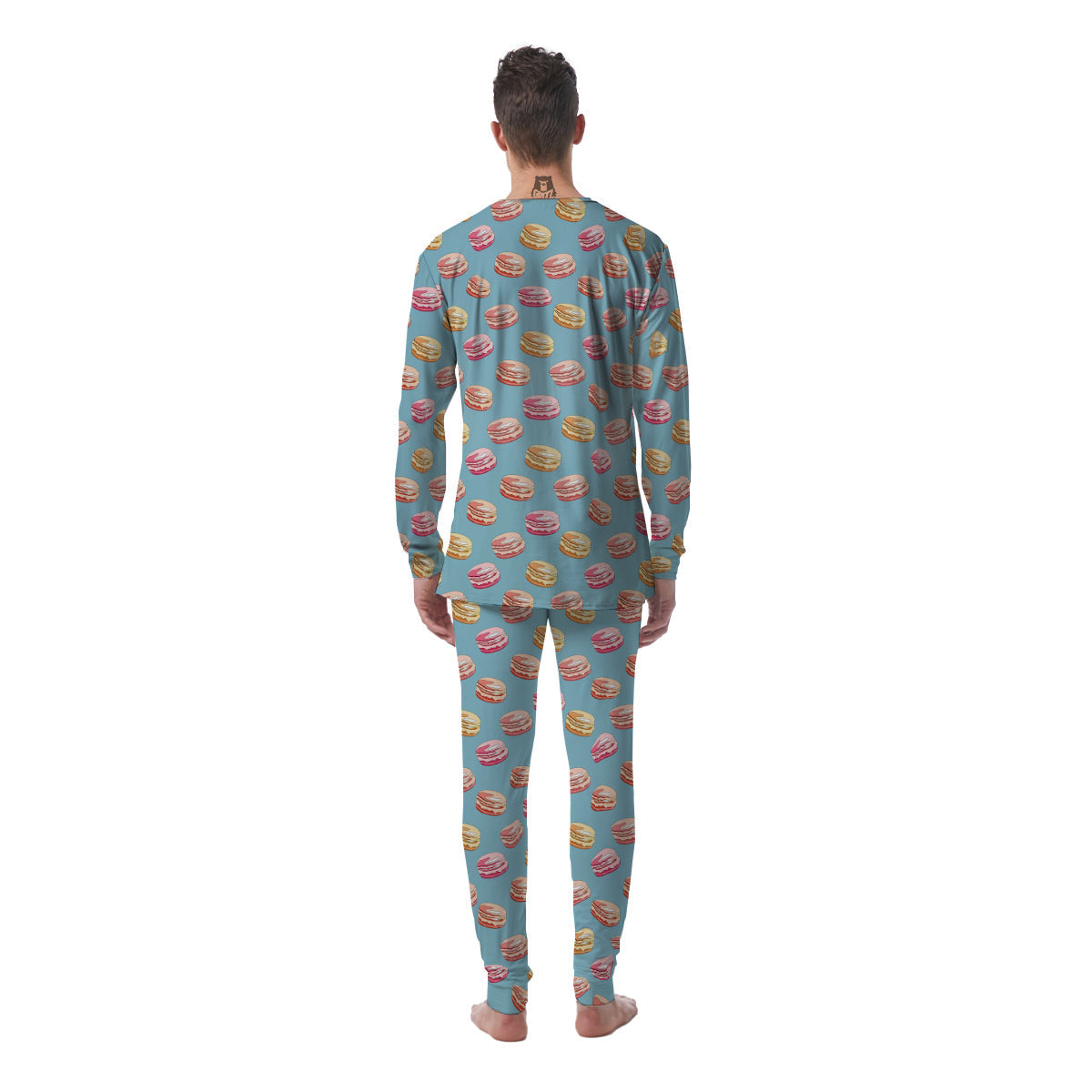 Macaron Cute Print Pattern Men's Pajamas-grizzshop