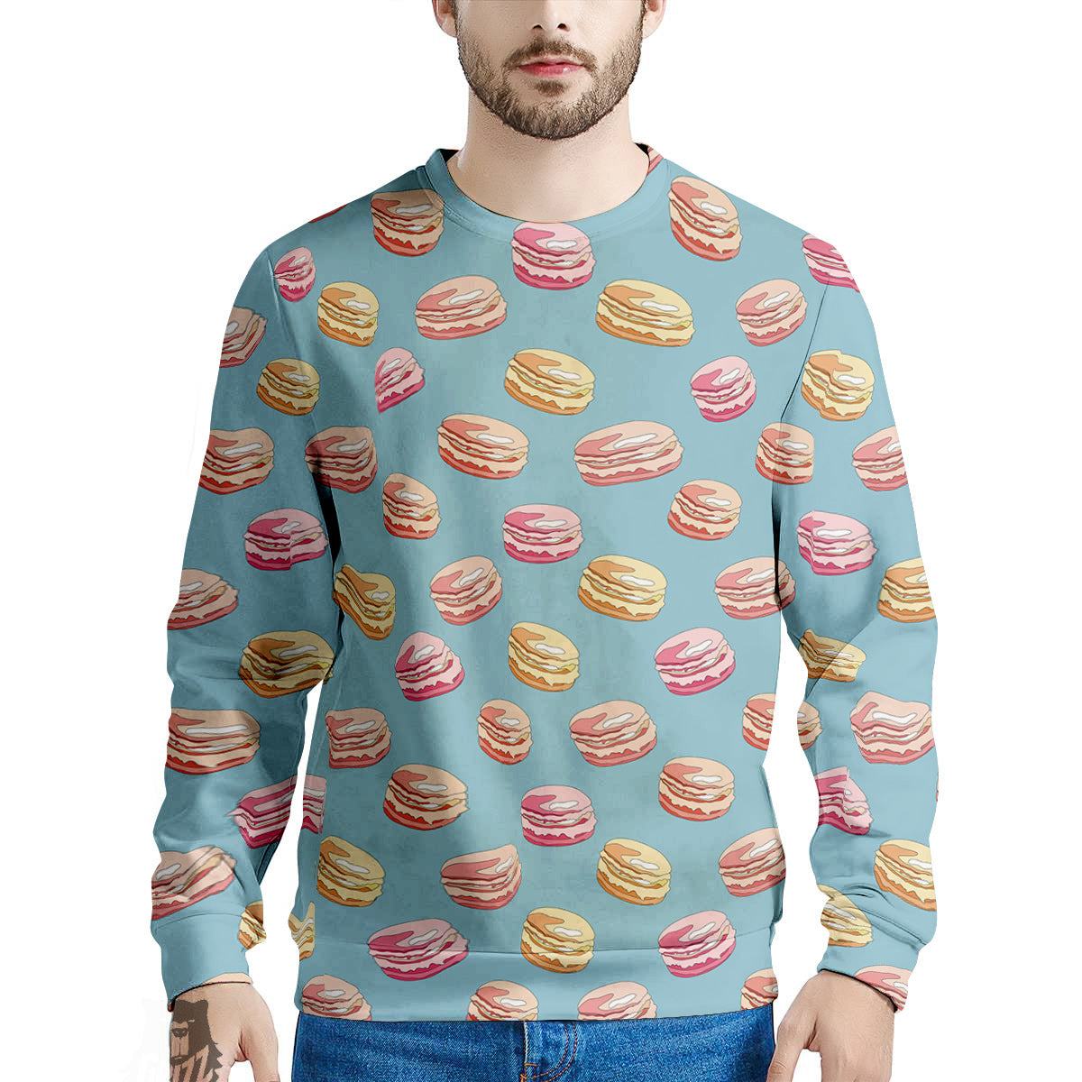 Macaron Cute Print Pattern Men's Sweatshirt-grizzshop