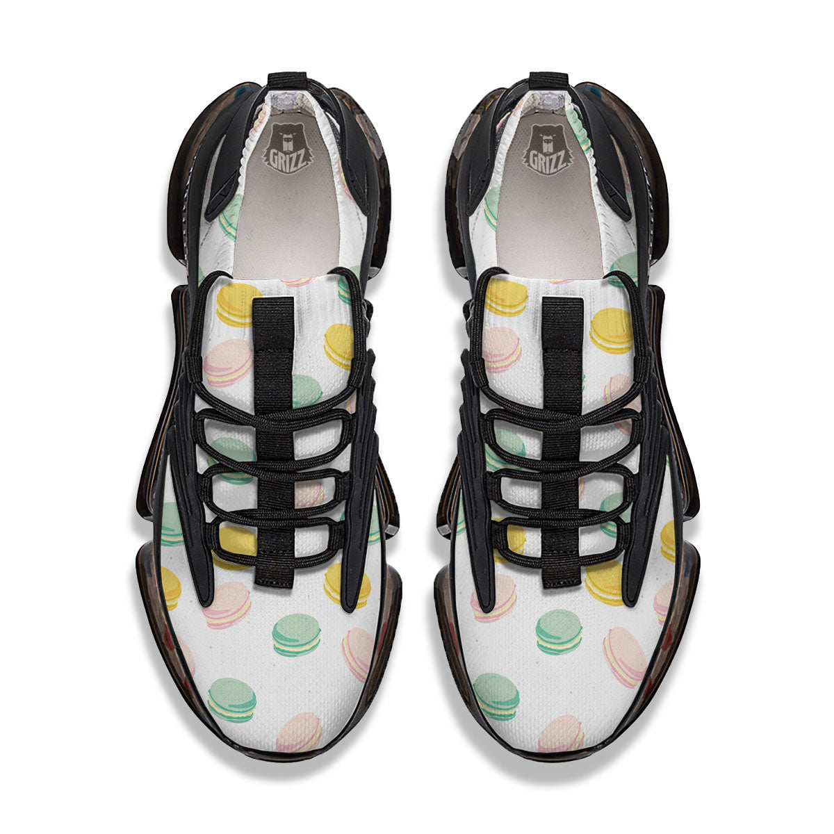 Macaron Pastel Print Pattern Black Gym Shoes-grizzshop