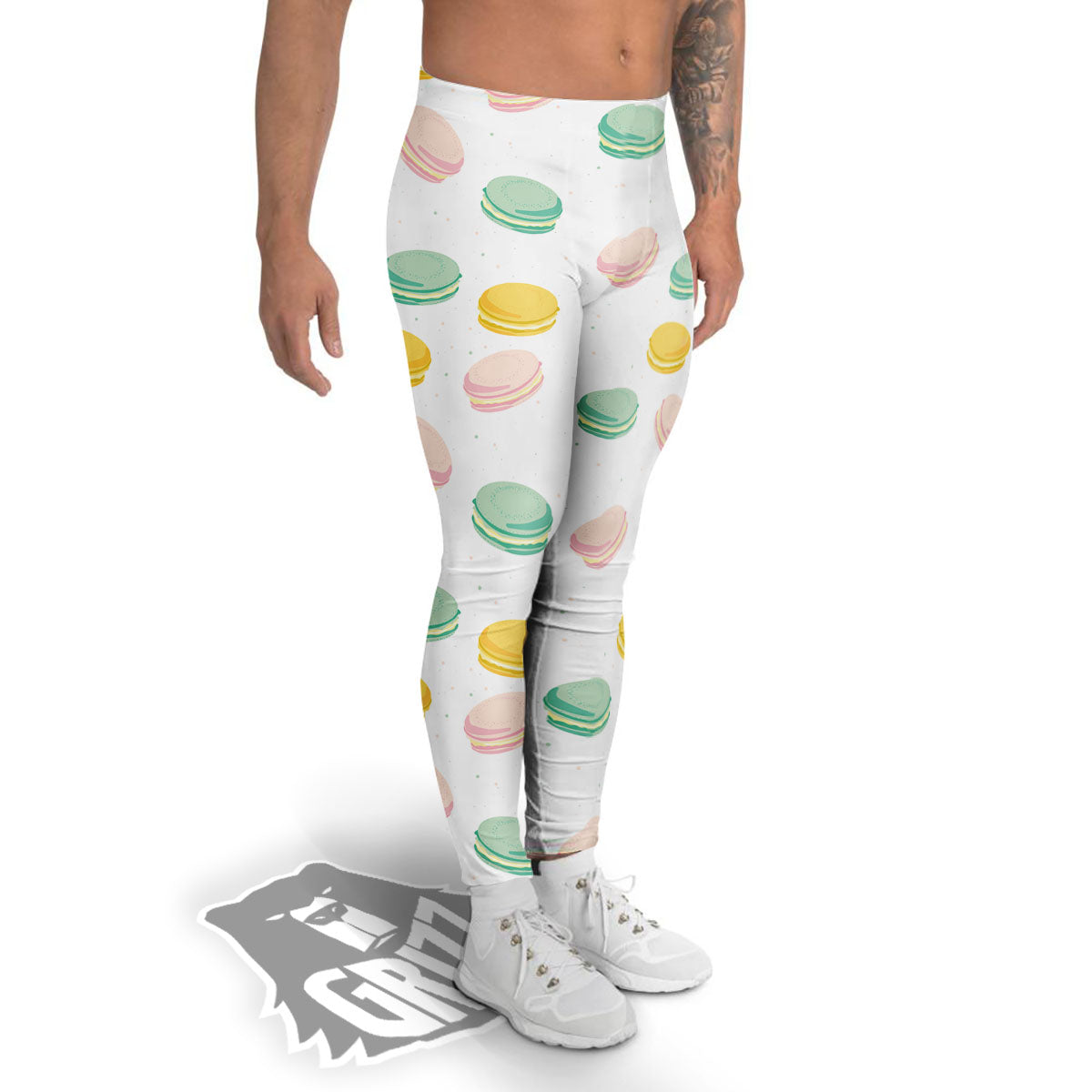 Macaron Pastel Print Pattern Men's Leggings-grizzshop
