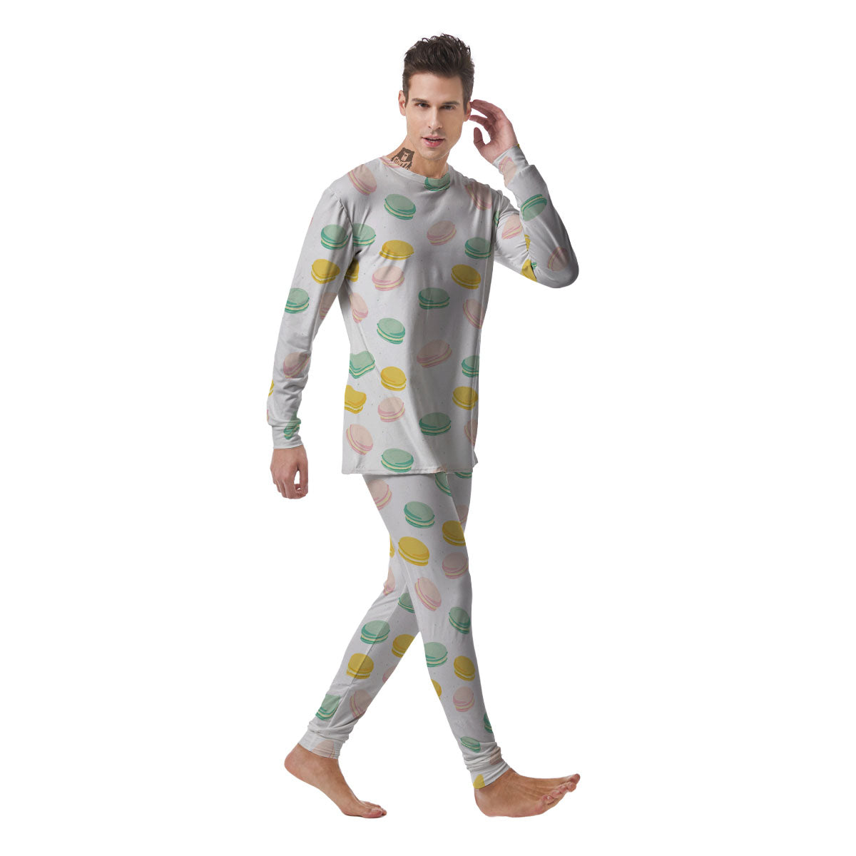 Macaron Pastel Print Pattern Men's Pajamas-grizzshop