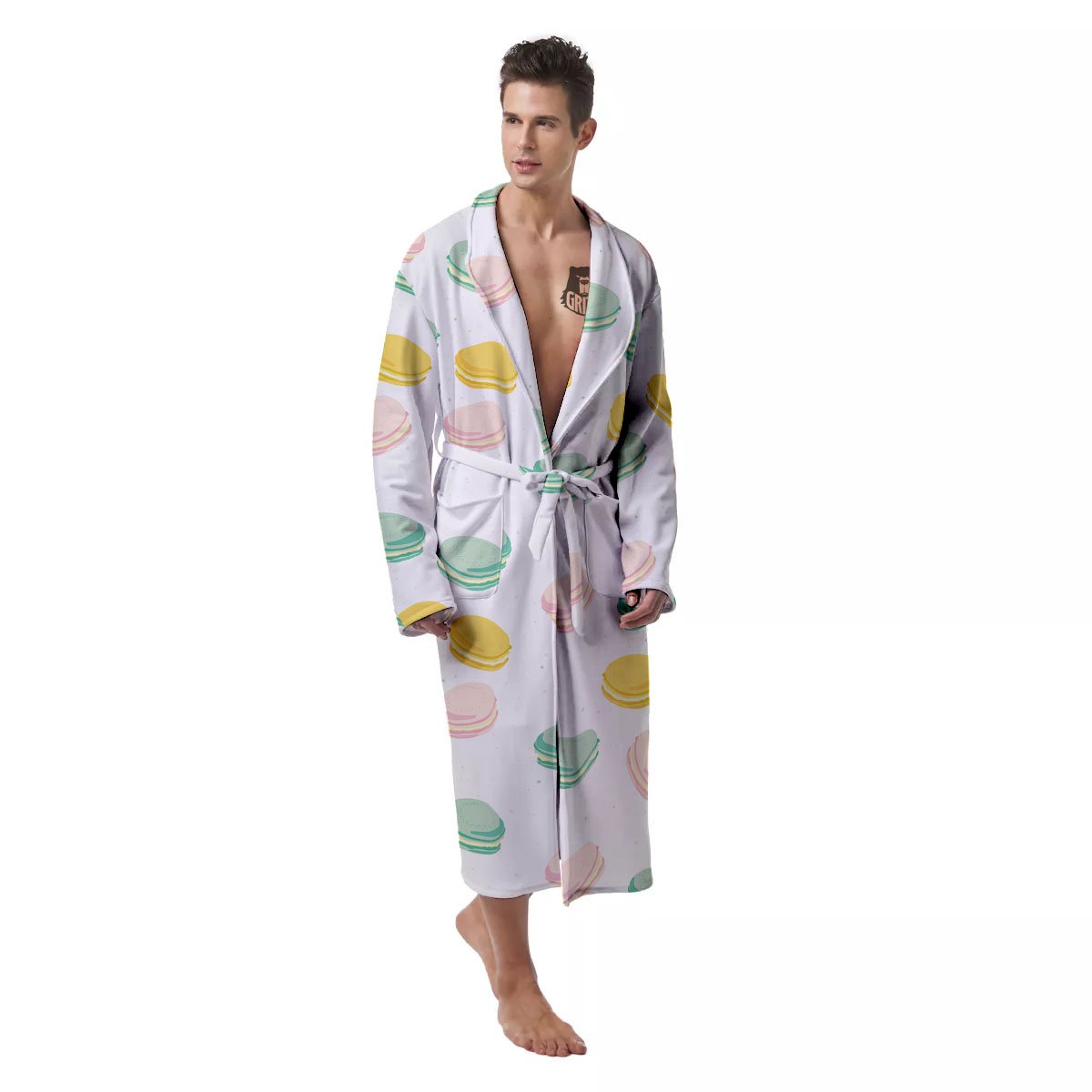 Macaron Pastel Print Pattern Men's Robe-grizzshop