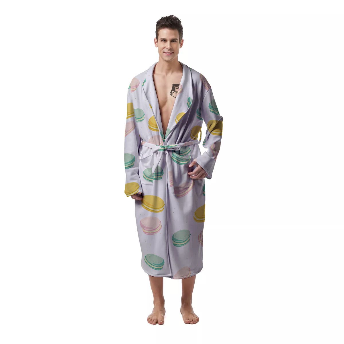 Macaron Pastel Print Pattern Men's Robe-grizzshop