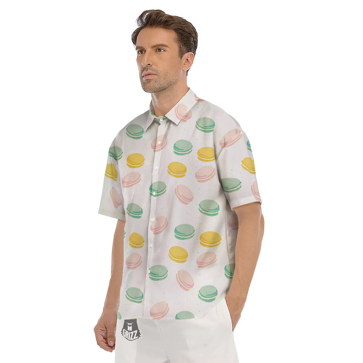 Macaron Pastel Print Pattern Men's Short Sleeve Shirts-grizzshop