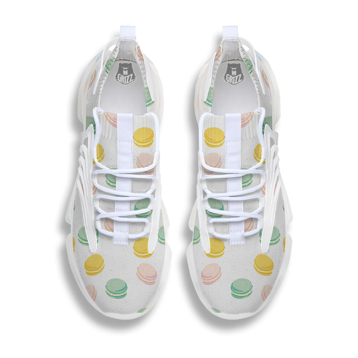 Macaron Pastel Print Pattern White Gym Shoes-grizzshop