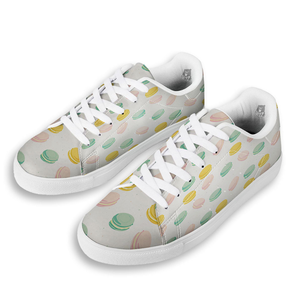 Macaron Pastel Print Pattern White Low Top Sneakers-grizzshop