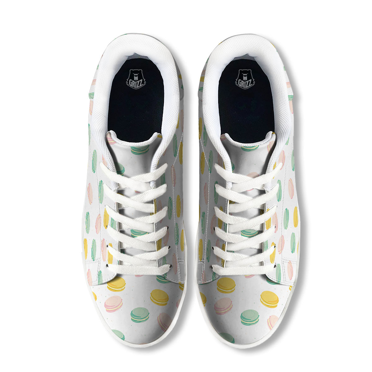 Macaron Pastel Print Pattern White Low Top Sneakers-grizzshop