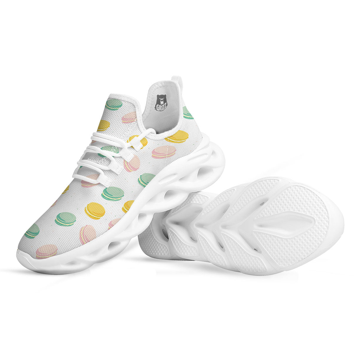 Macaron Pastel Print Pattern White Running Shoes-grizzshop
