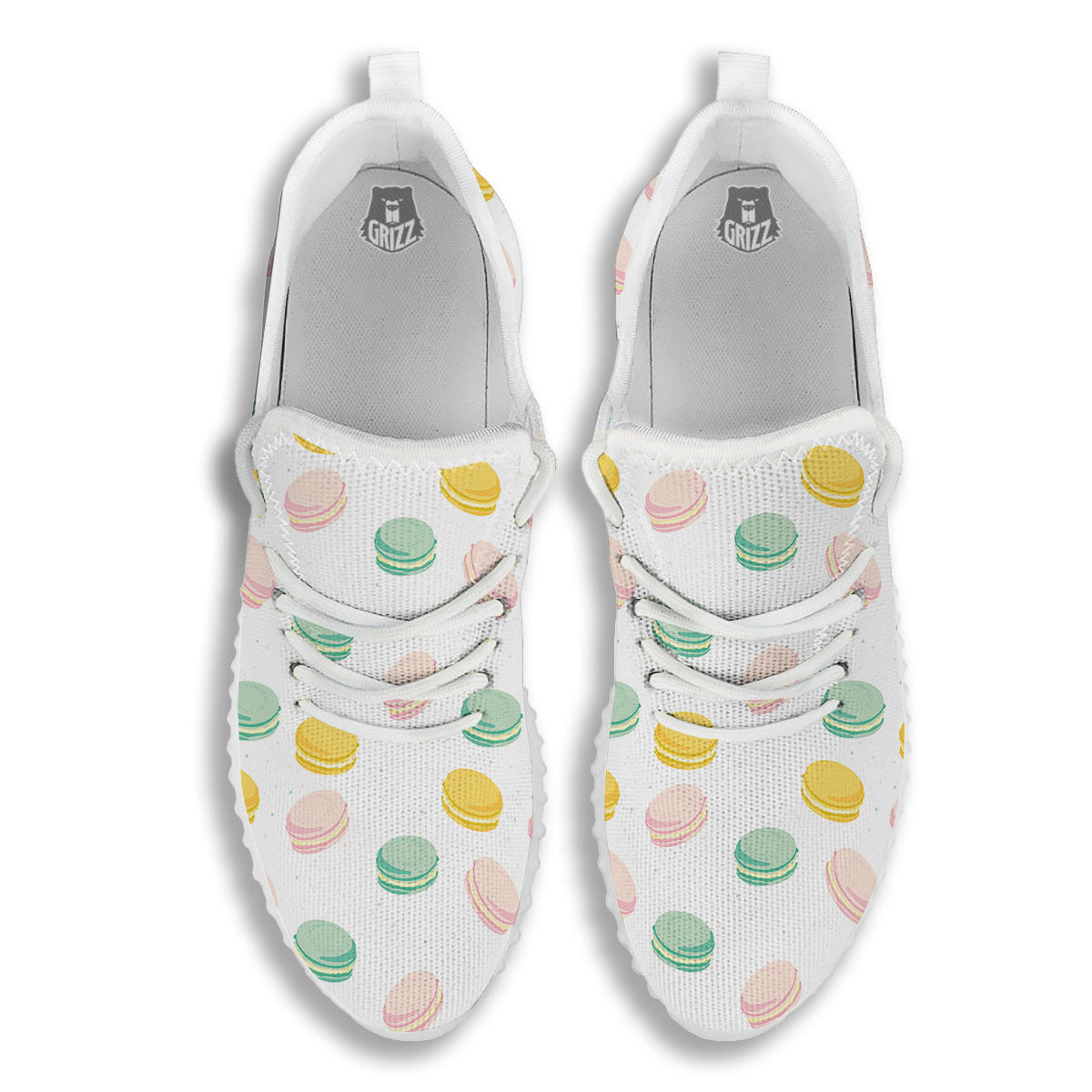Macaron Pastel Print Pattern White Walking Shoes-grizzshop