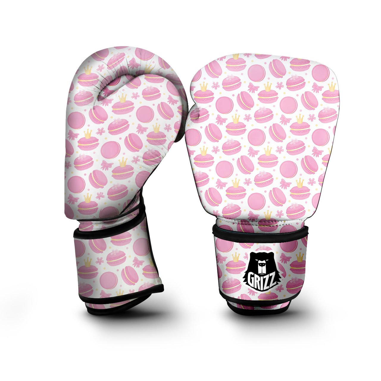 Macaron Pink Print Pattern Boxing Gloves-grizzshop