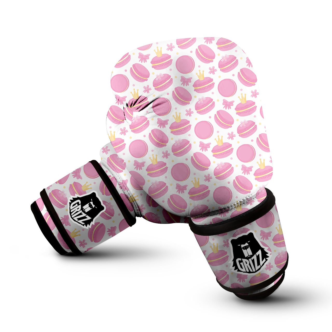 Macaron Pink Print Pattern Boxing Gloves-grizzshop