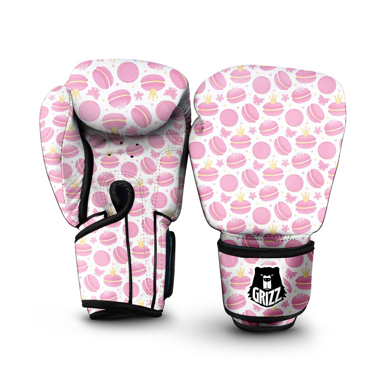 Macaron Pink Print Pattern Boxing Gloves-grizzshop