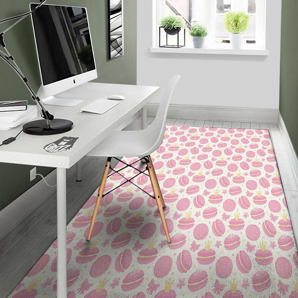 Macaron Pink Print Pattern Floor Mat-grizzshop