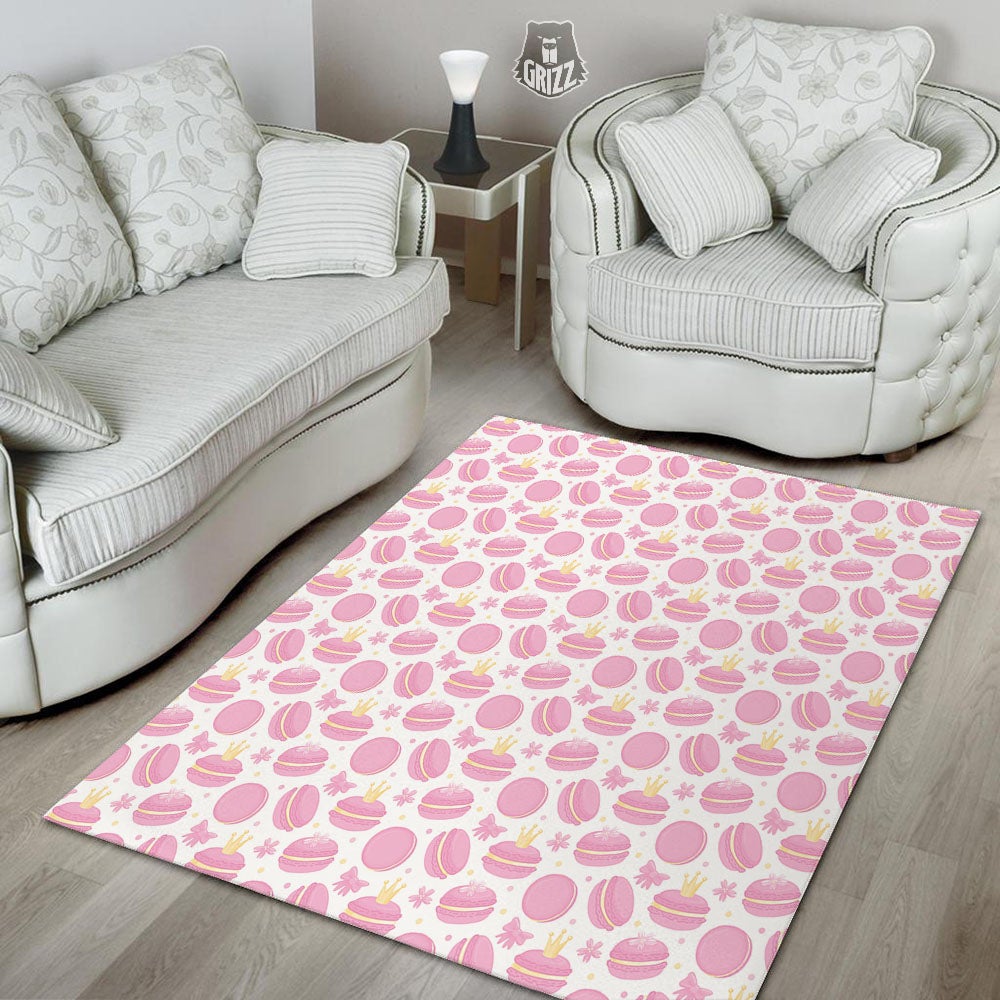 Macaron Pink Print Pattern Floor Mat-grizzshop