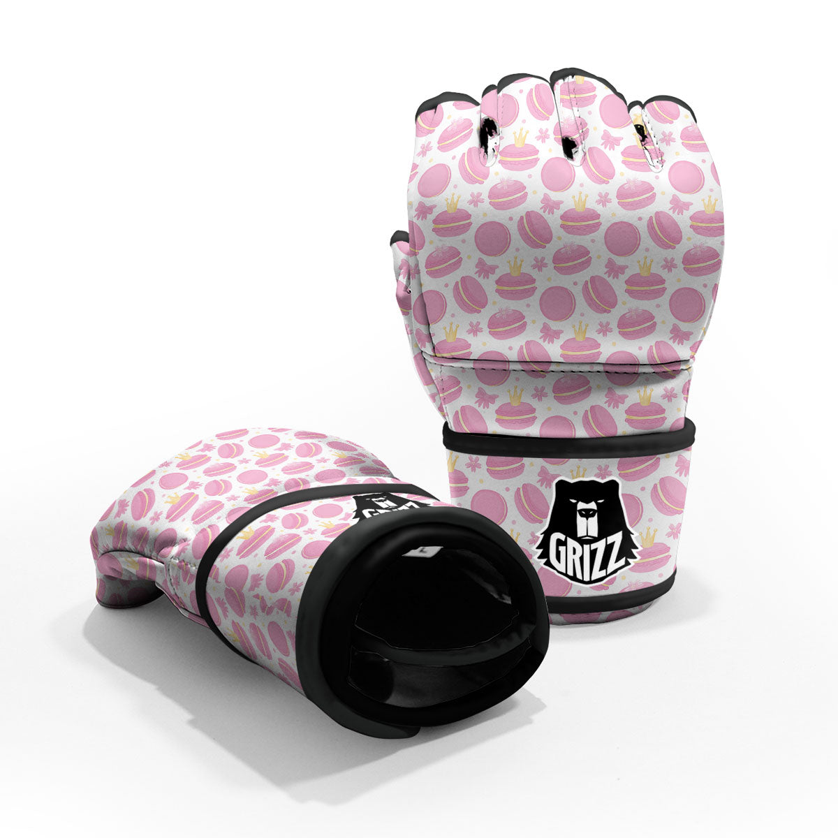 Macaron Pink Print Pattern MMA Gloves-grizzshop