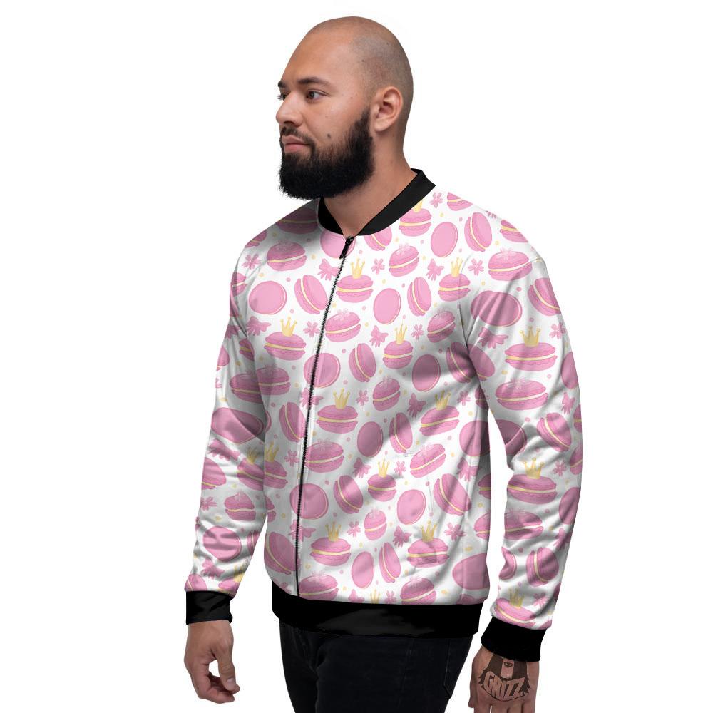 Macaron Pink Print Pattern Men's Bomber Jacket-grizzshop
