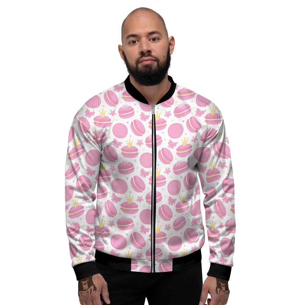 Macaron Pink Print Pattern Men's Bomber Jacket-grizzshop