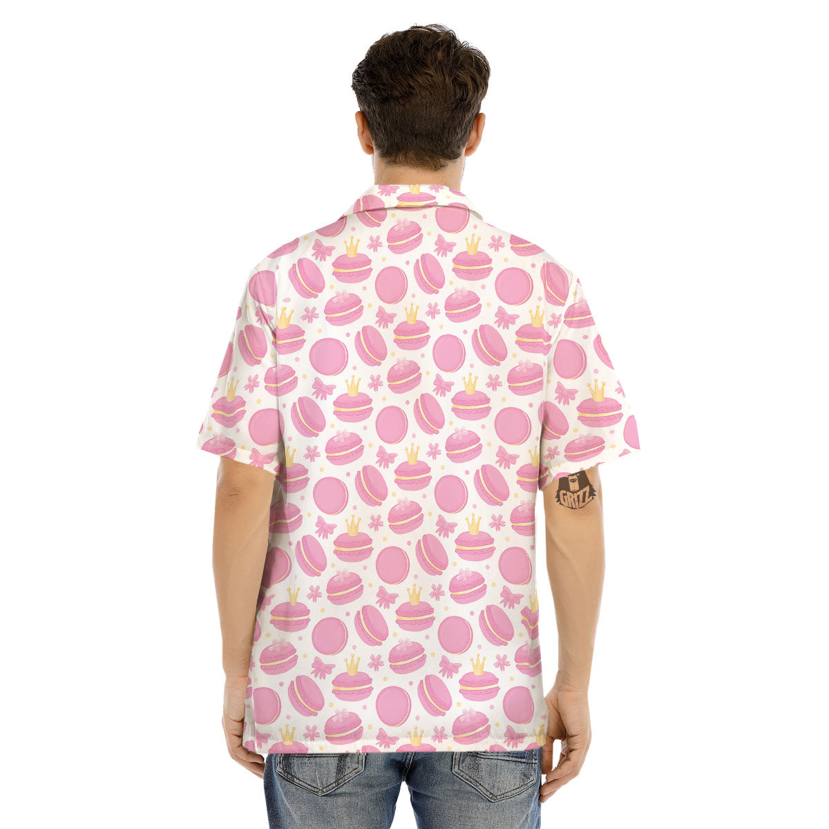 Macaron Pink Print Pattern Men's Hawaiian Shirt-grizzshop