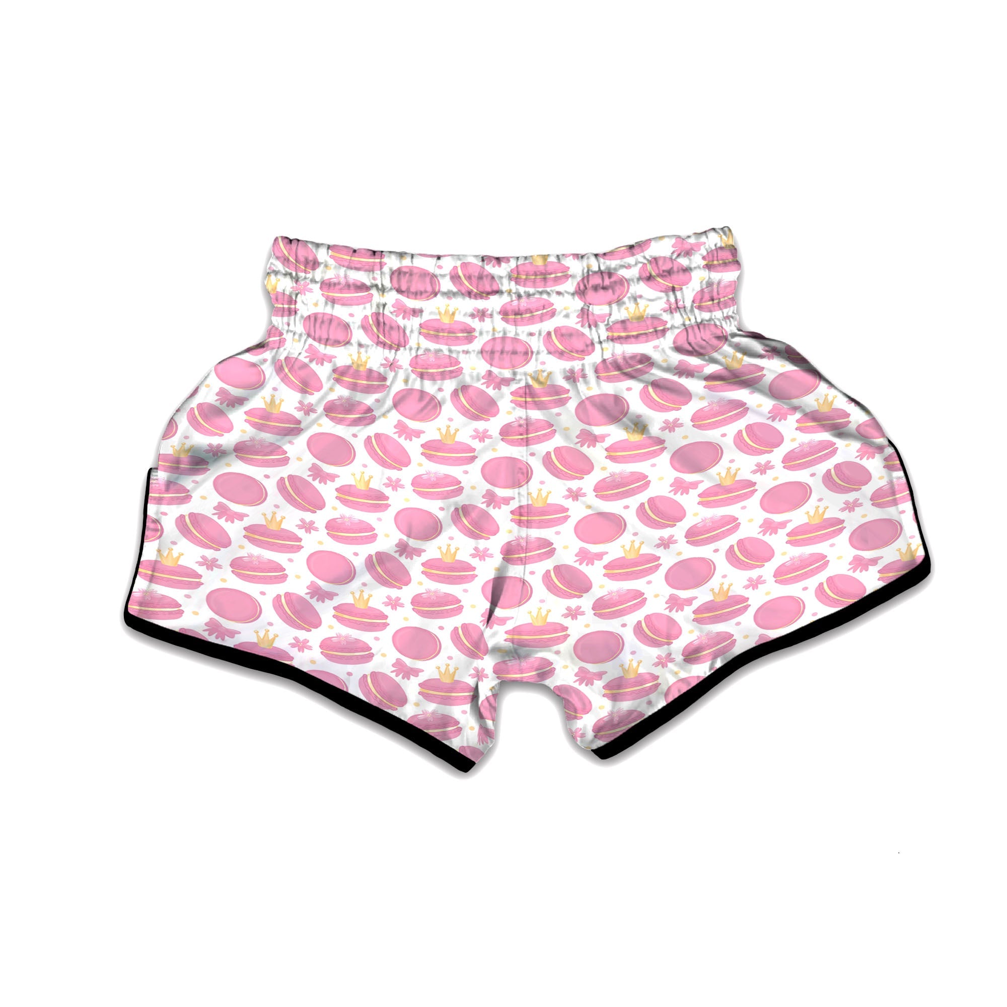 Macaron Pink Print Pattern Muay Thai Boxing Shorts-grizzshop