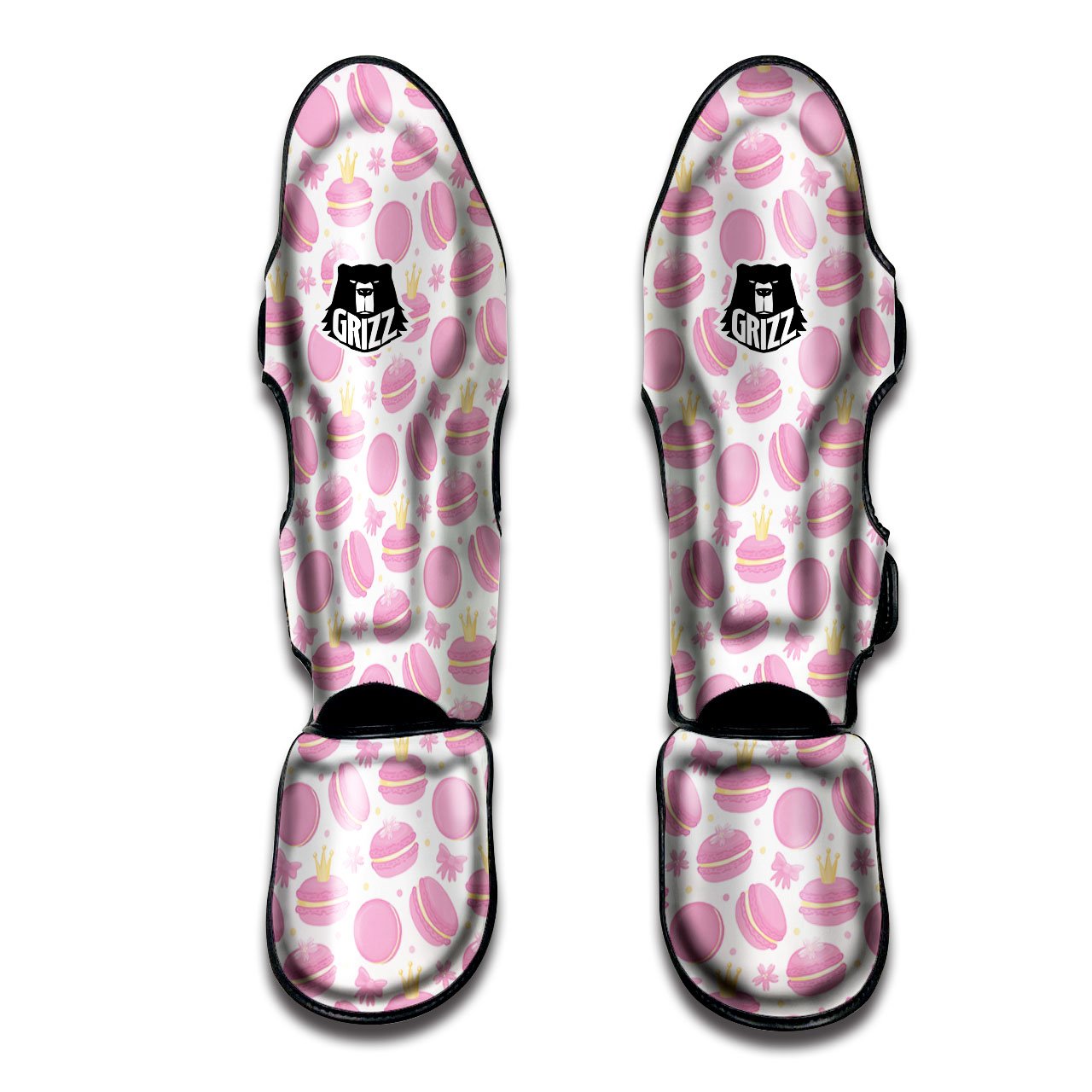 Macaron Pink Print Pattern Muay Thai Shin Guards-grizzshop