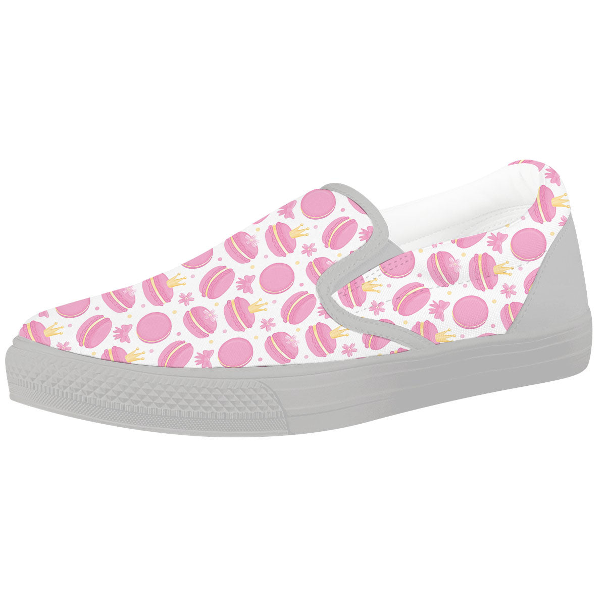 Macaron Pink Print Pattern White Slip On Shoes-grizzshop