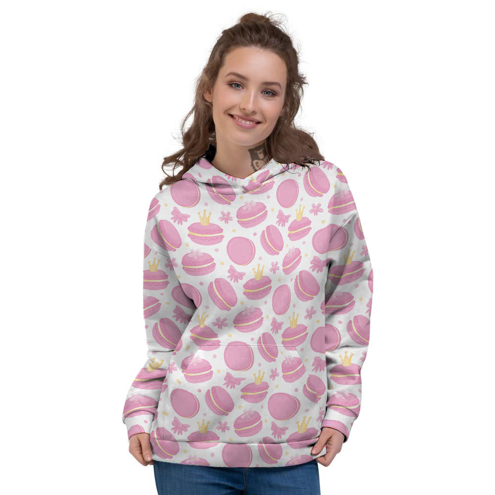 Macaron Pink Print Pattern Women's Hoodie-grizzshop