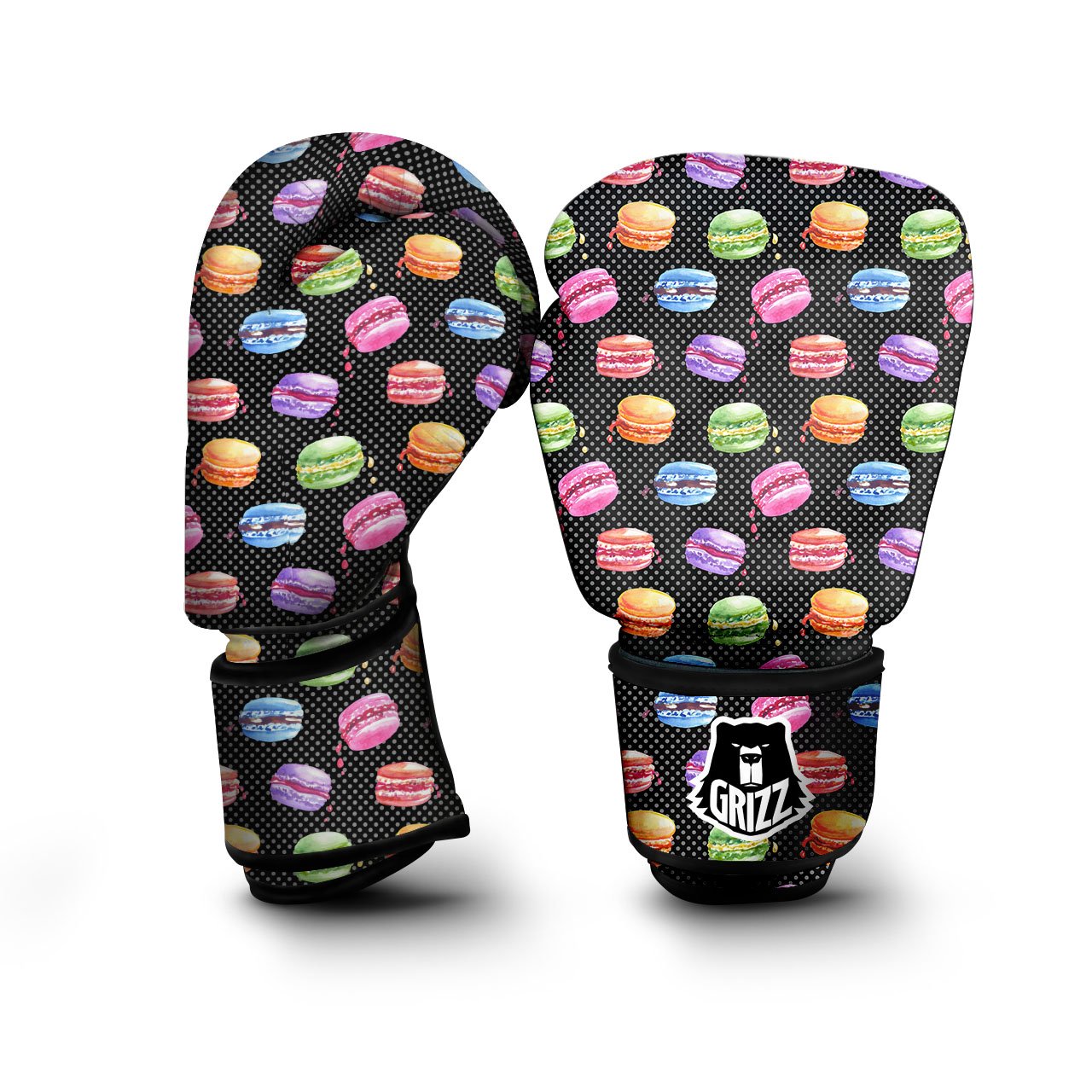 Macaron Polka Dot Print Pattern Boxing Gloves-grizzshop