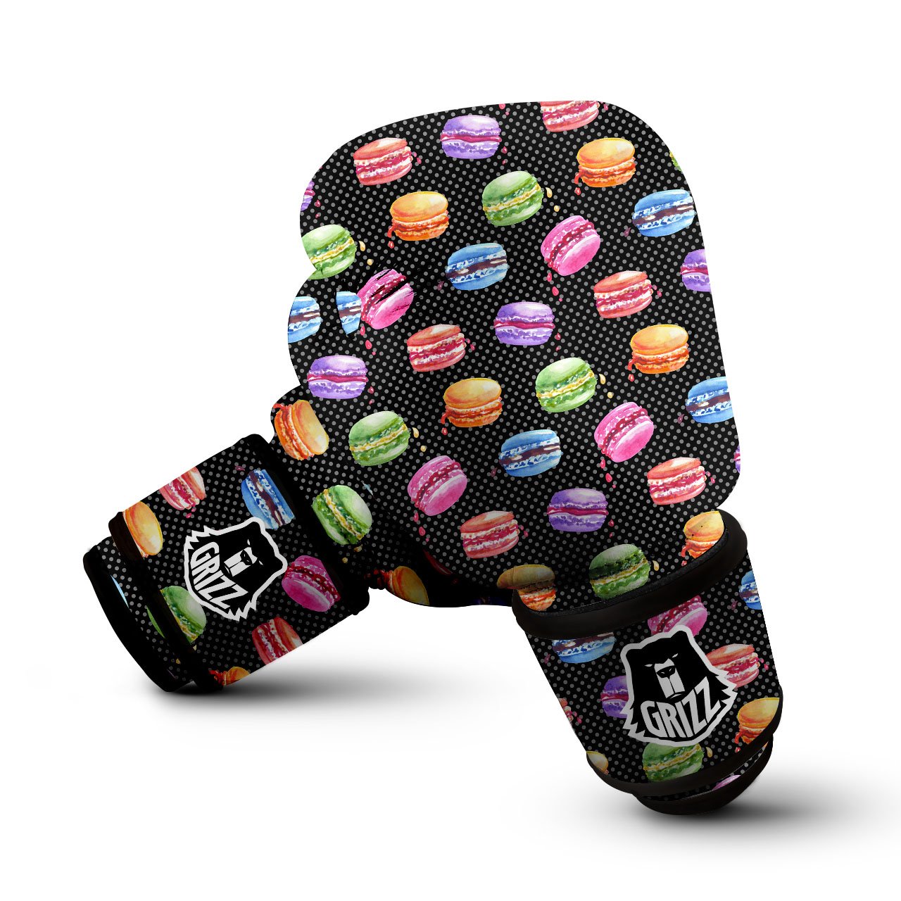 Macaron Polka Dot Print Pattern Boxing Gloves-grizzshop