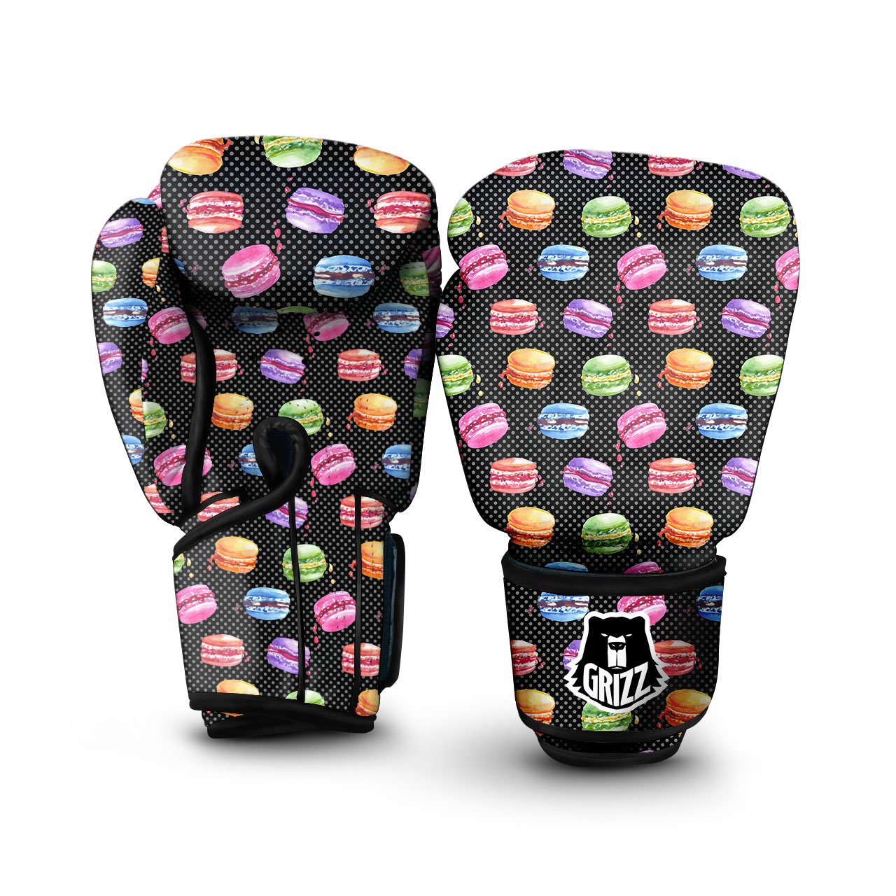 Macaron Polka Dot Print Pattern Boxing Gloves-grizzshop