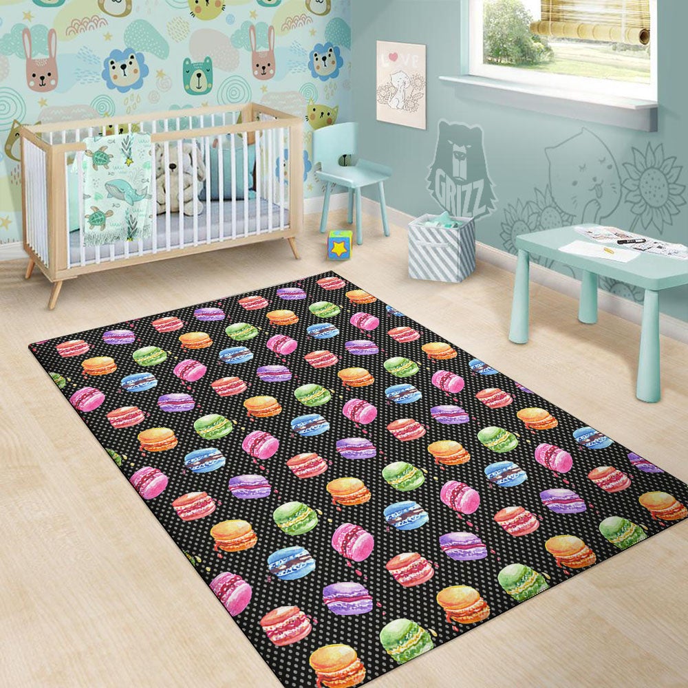 Macaron Polka Dot Print Pattern Floor Mat-grizzshop