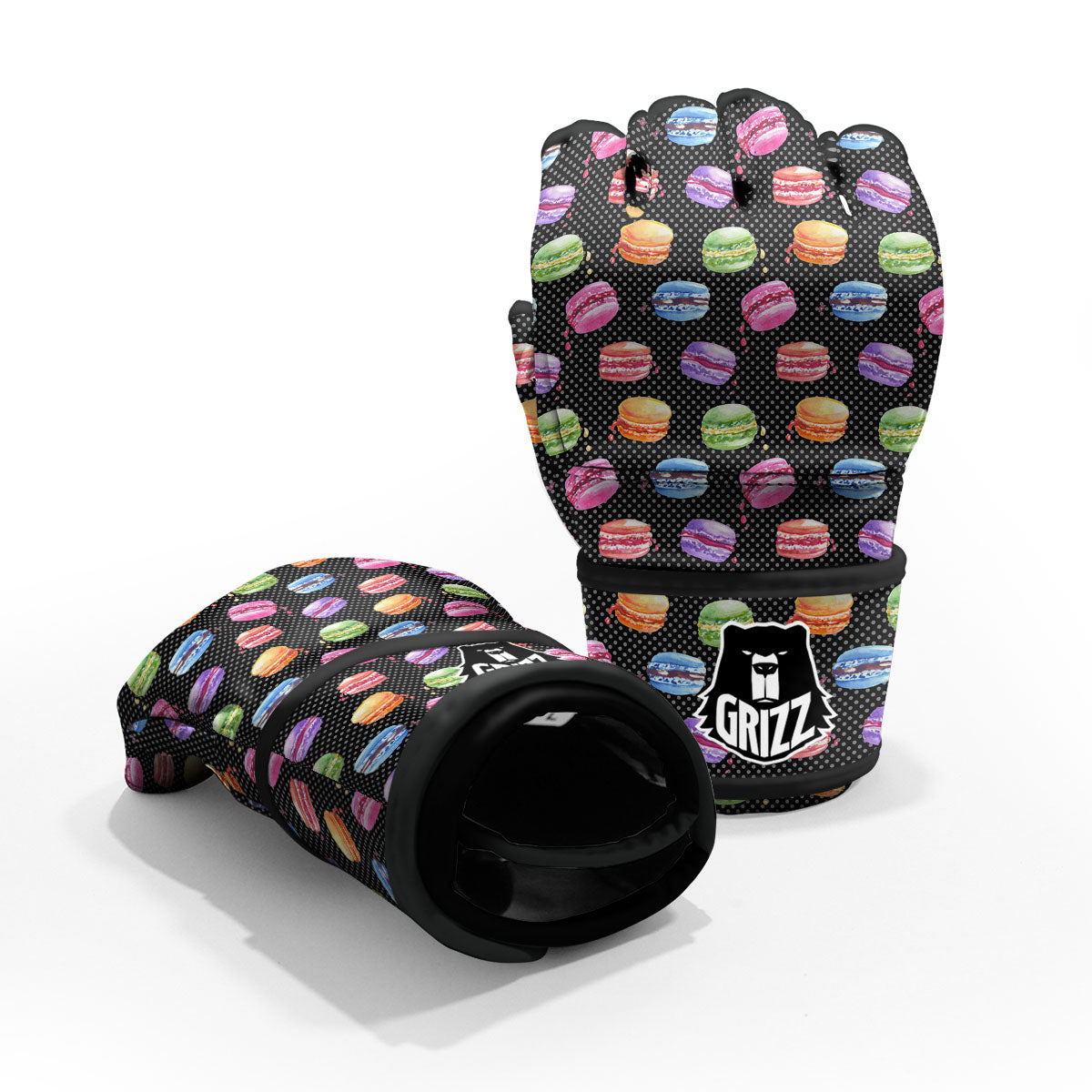Macaron Polka Dot Print Pattern MMA Gloves-grizzshop