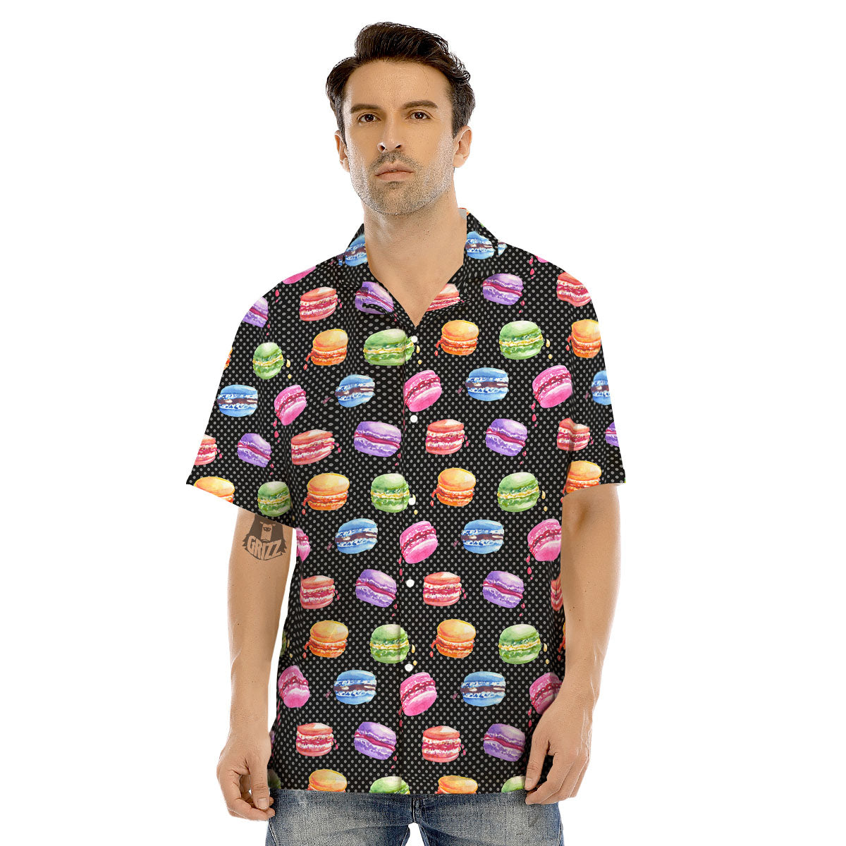 Macaron Polka Dot Print Pattern Men's Hawaiian Shirt-grizzshop