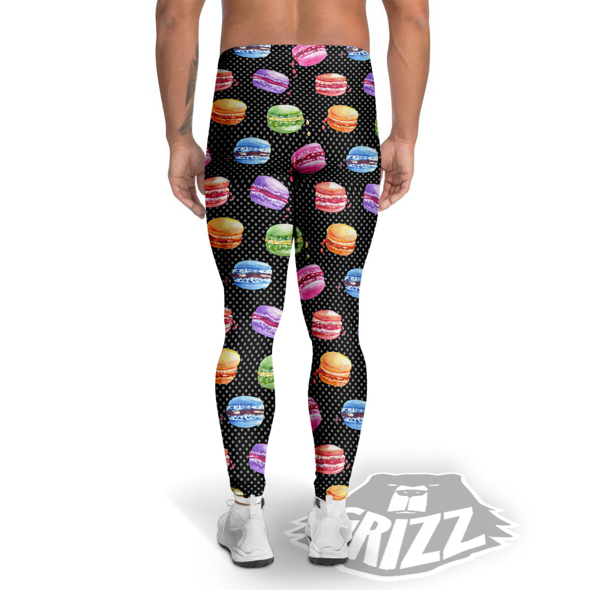 Macaron Polka Dot Print Pattern Men's Leggings-grizzshop