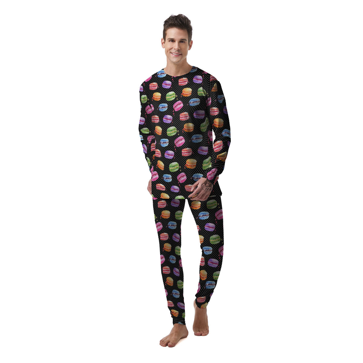 Macaron Polka Dot Print Pattern Men's Pajamas-grizzshop