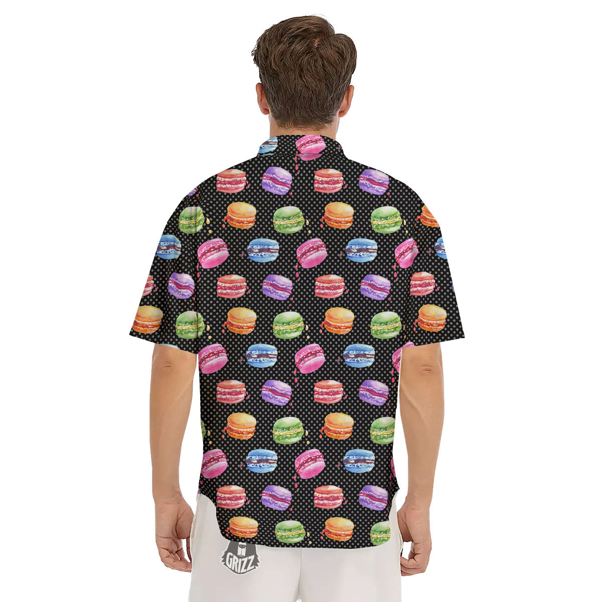 Macaron Polka Dot Print Pattern Men's Short Sleeve Shirts-grizzshop