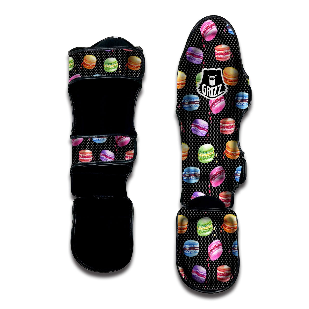 Macaron Polka Dot Print Pattern Muay Thai Shin Guards-grizzshop