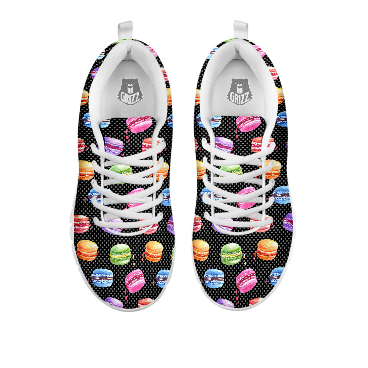 Macaron Polka Dot Print Pattern White Sneaker-grizzshop