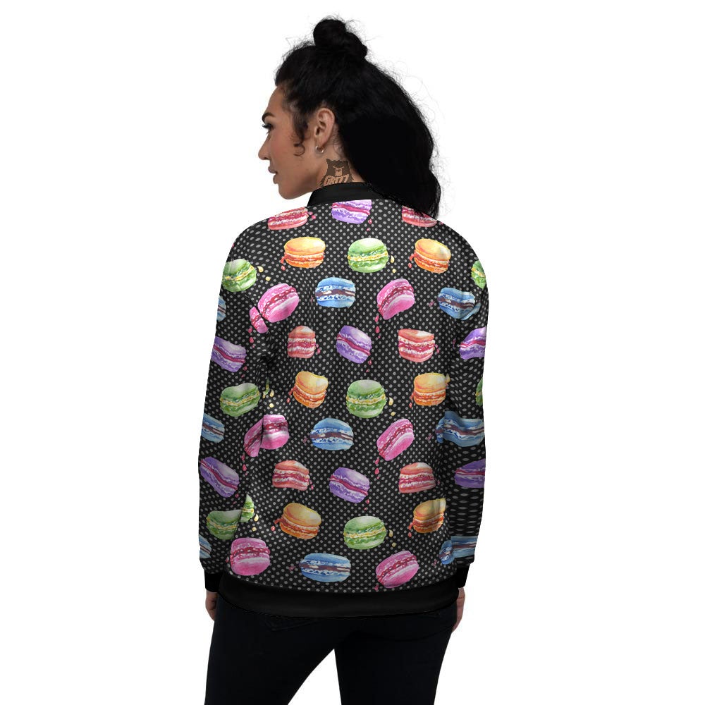 Macaron Polka Dot Print Pattern Women's Bomber Jacket-grizzshop