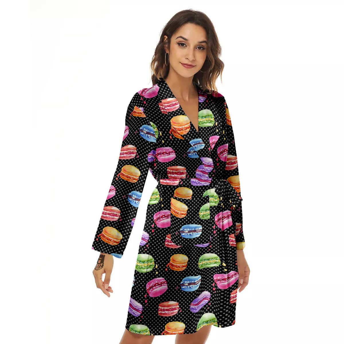Macaron Polka Dot Print Pattern Women's Robe-grizzshop