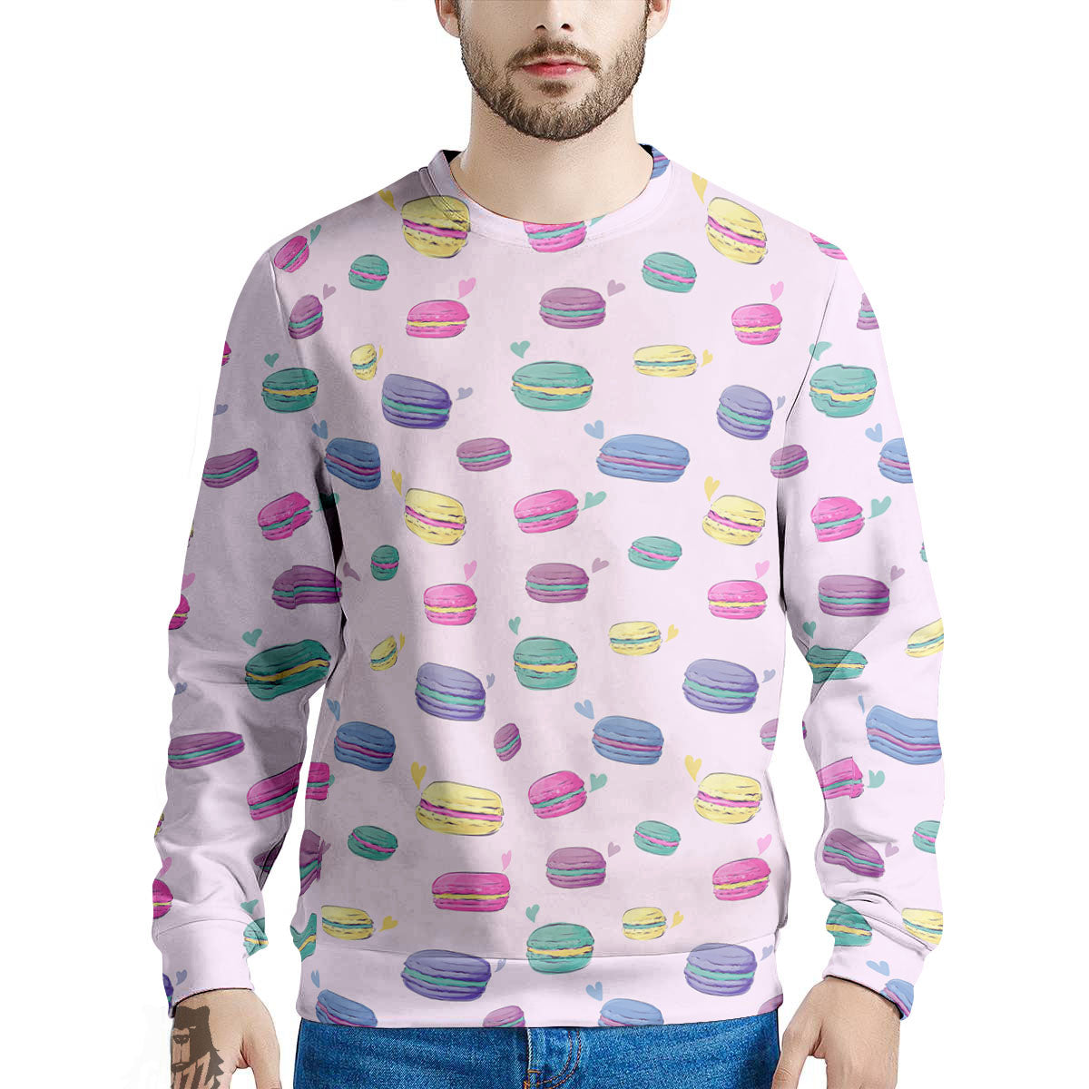 Macaron Print Pattern Men's Sweatshirt-grizzshop