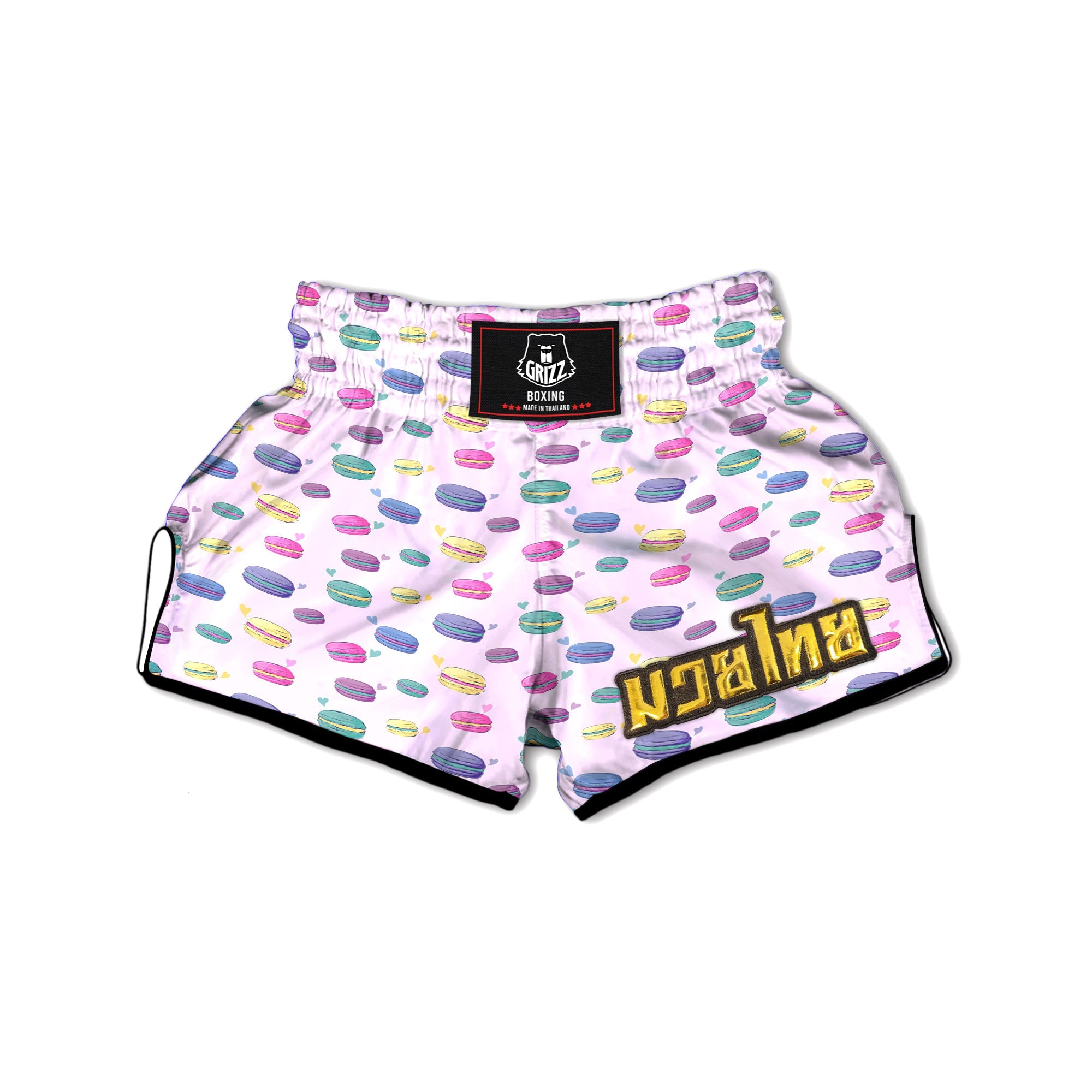Macaron Print Pattern Muay Thai Boxing Shorts-grizzshop