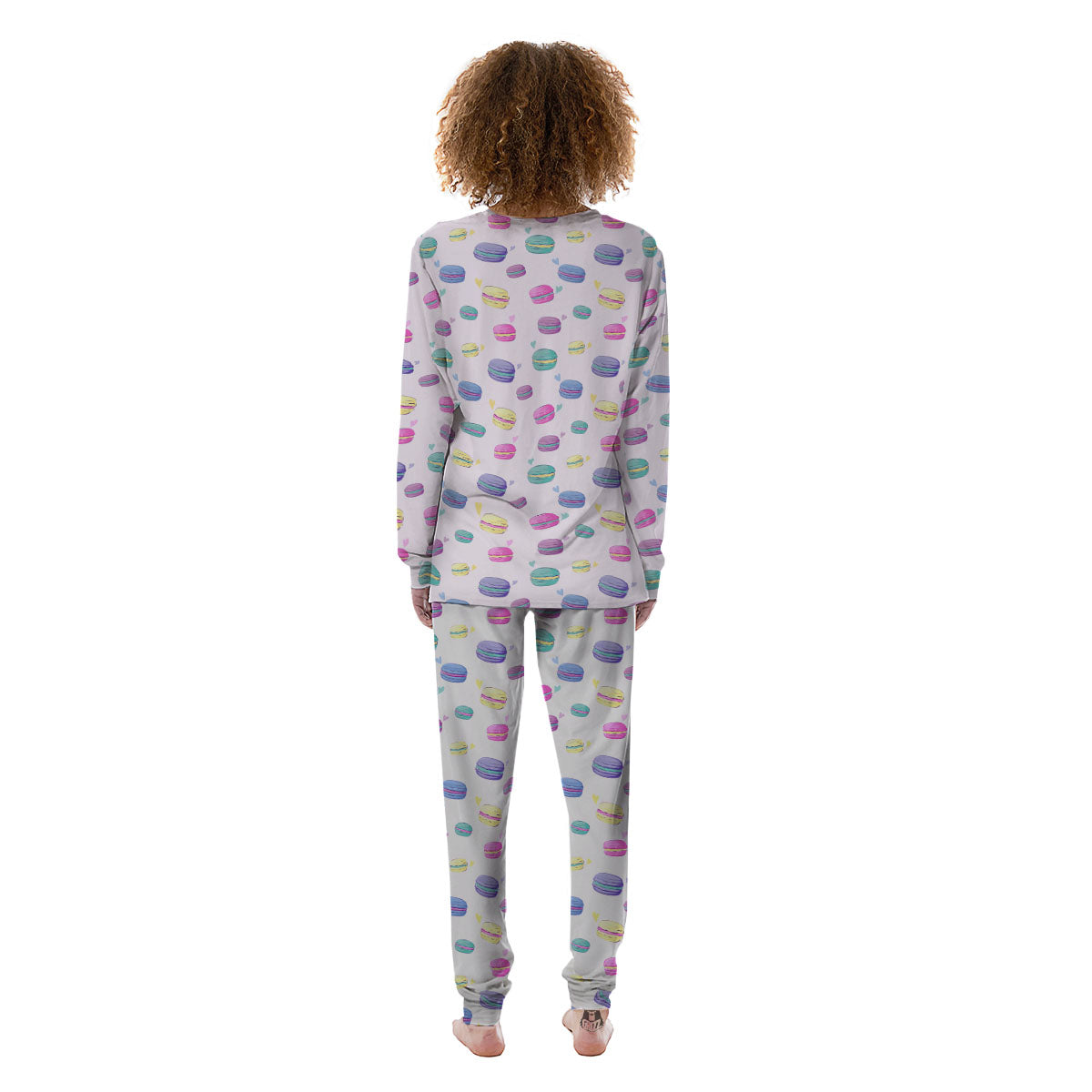 Macaron Print Pattern Women's Pajamas-grizzshop