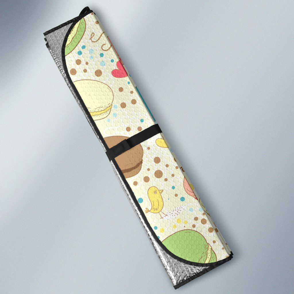 Macaron Sweet Pattern Print Car Sun Shade-grizzshop