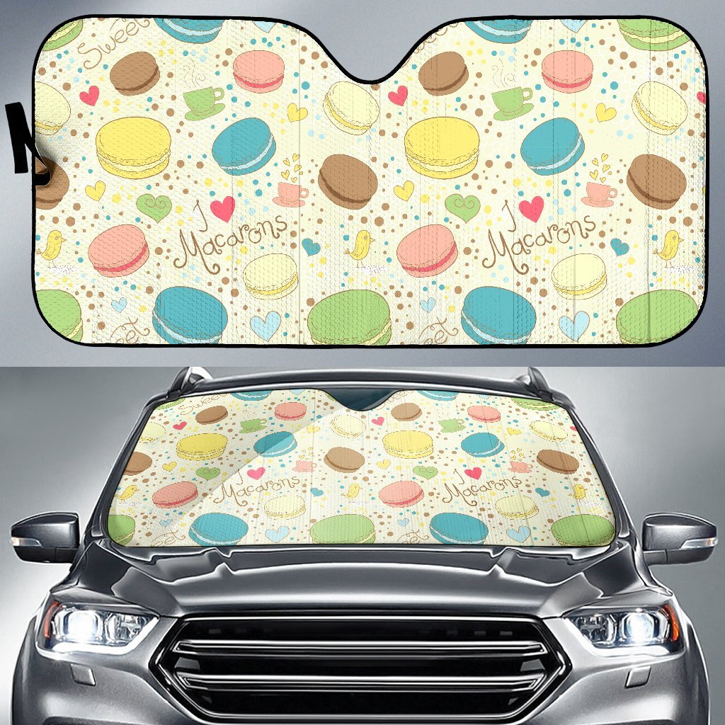 Macaron Sweet Pattern Print Car Sun Shade-grizzshop