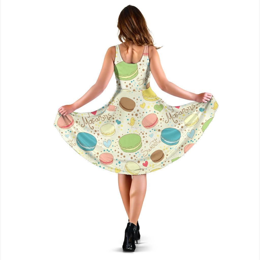 Macaron Sweet Pattern Print Dress-grizzshop