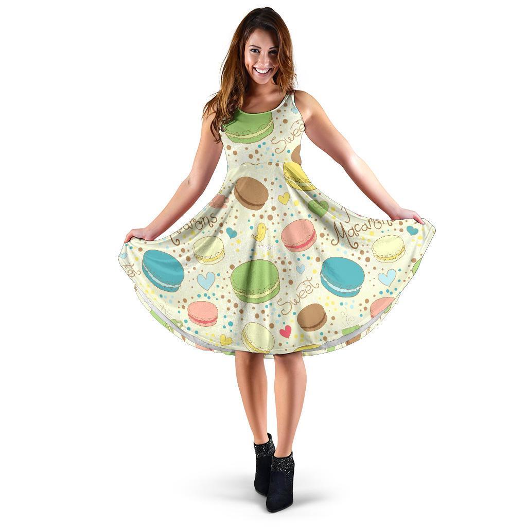 Macaron Sweet Pattern Print Dress-grizzshop